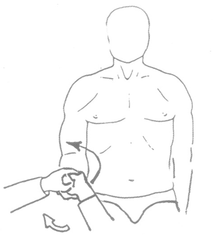 Тест Эргазона. Сопротивление сгибанию в локтевом суставе и супинации предплечья. Оценивает состояние сухожилий головок двуглавой мышцы плеча